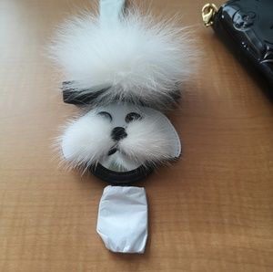 NWT Ports Pom Pom Mink Fur Keyring